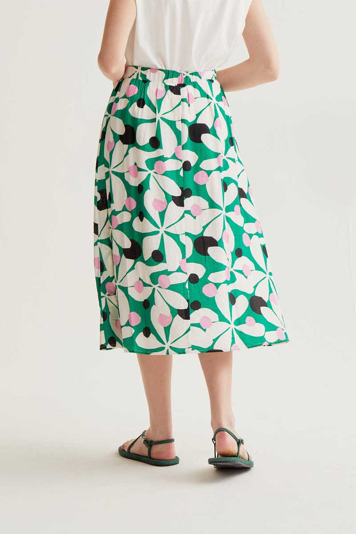 CF Hosta Print Midi Skirt