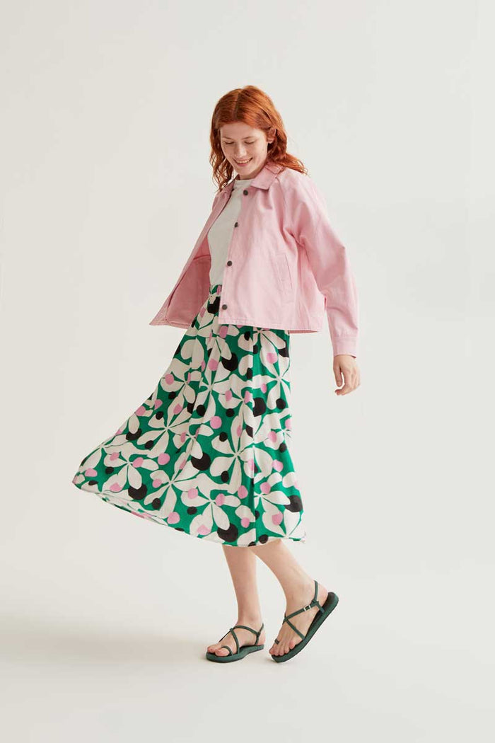 CF Hosta Print Midi Skirt