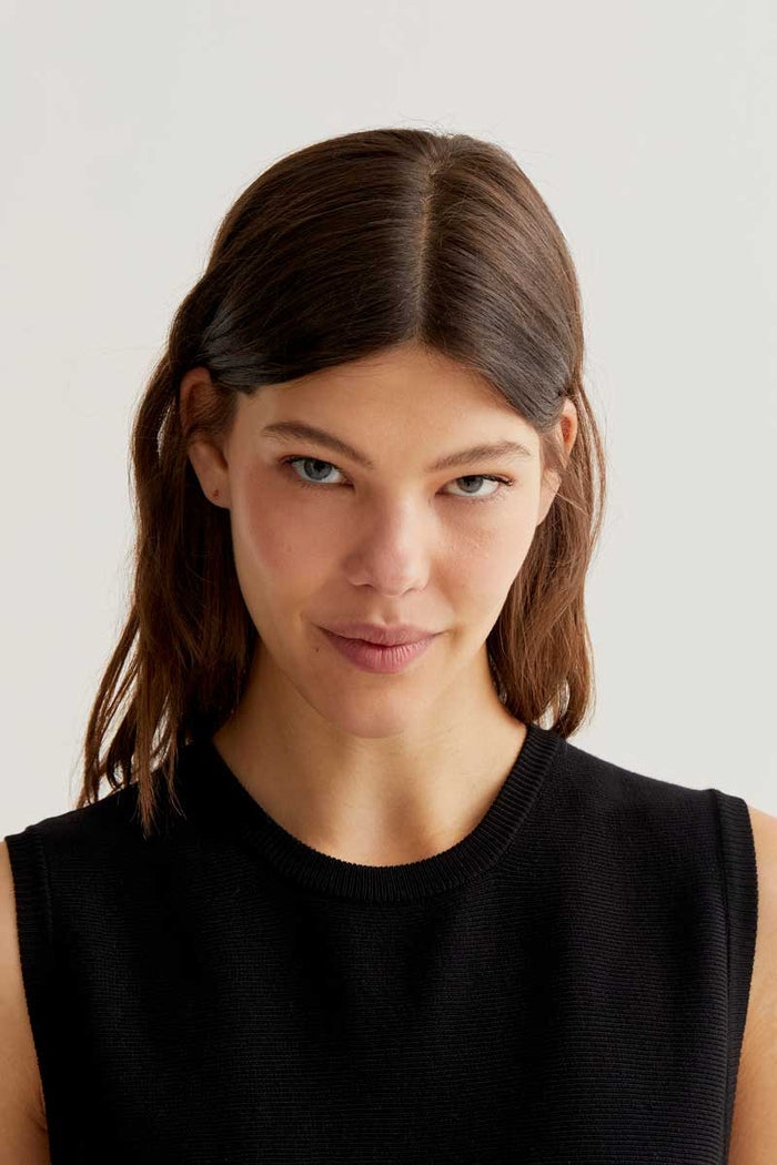 CF Short Black Fine Knit Dress