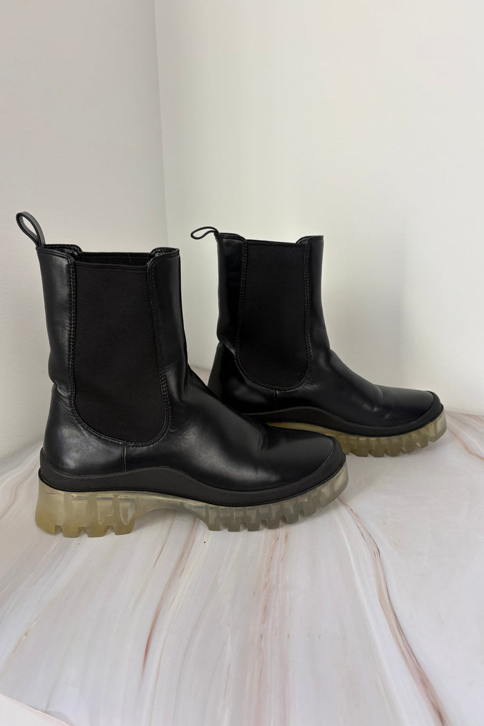 Charles & Keith Transparent Sole Chelsea Boots