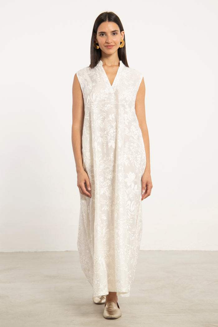 Cherihane Silk White Dress