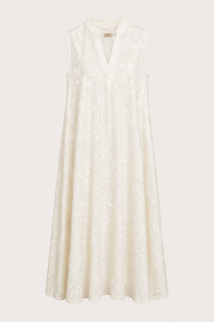 Cherihane Silk White Dress