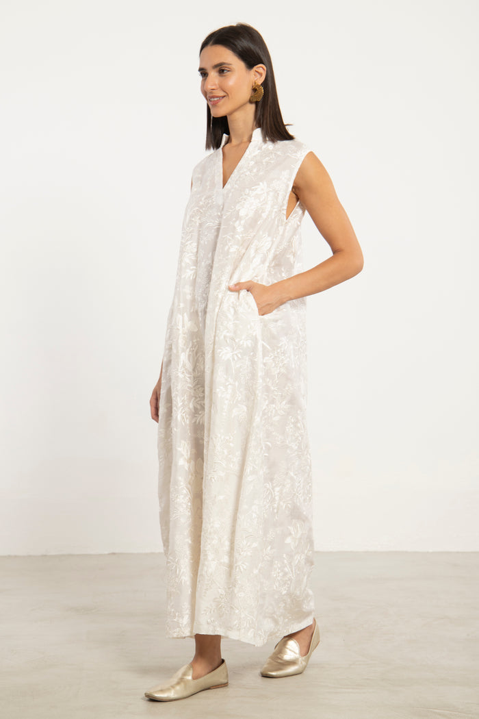 Cherihane Silk White Dress
