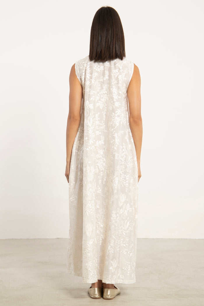Cherihane Silk White Dress