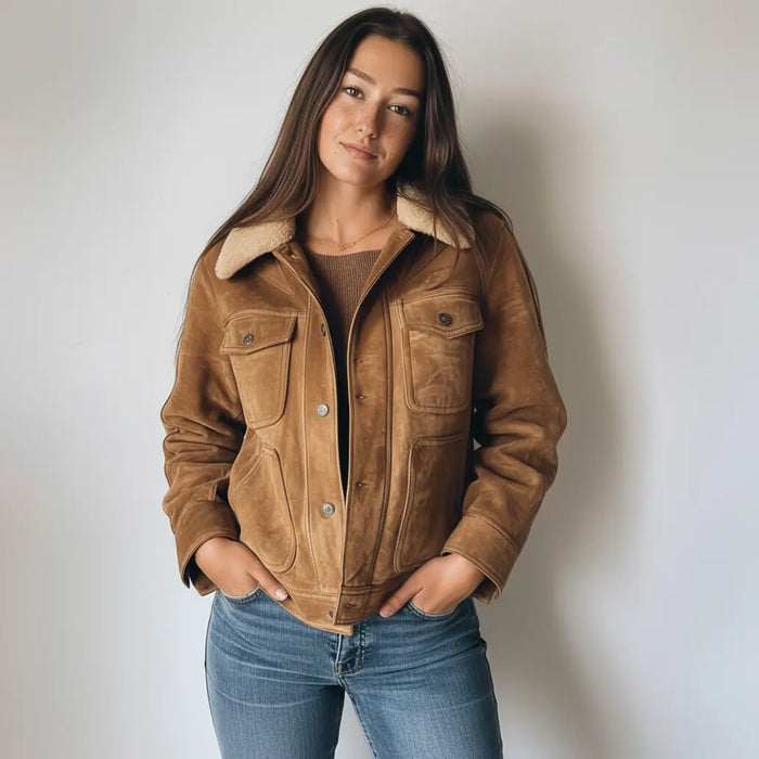 Cherry Jacket Tan - Nappa Suede