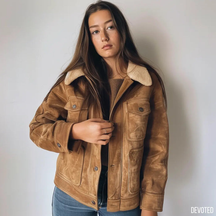 Cherry Jacket Tan - Nappa Suede