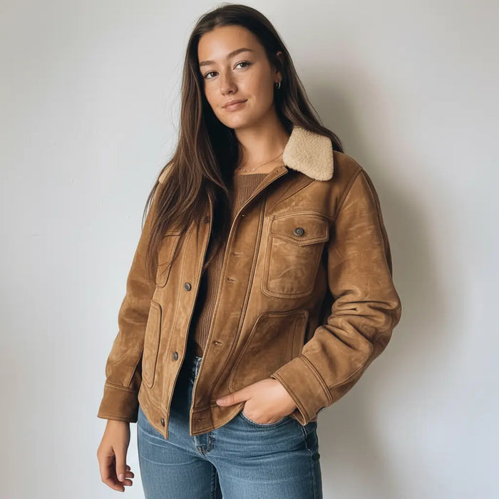 Cherry Jacket Tan - Nappa Suede