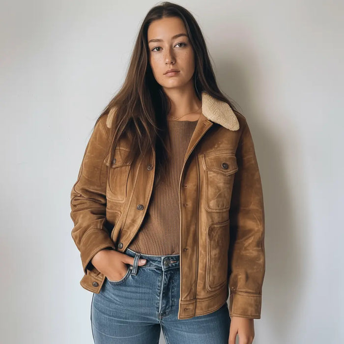 Cherry Jacket Tan - Nappa Suede