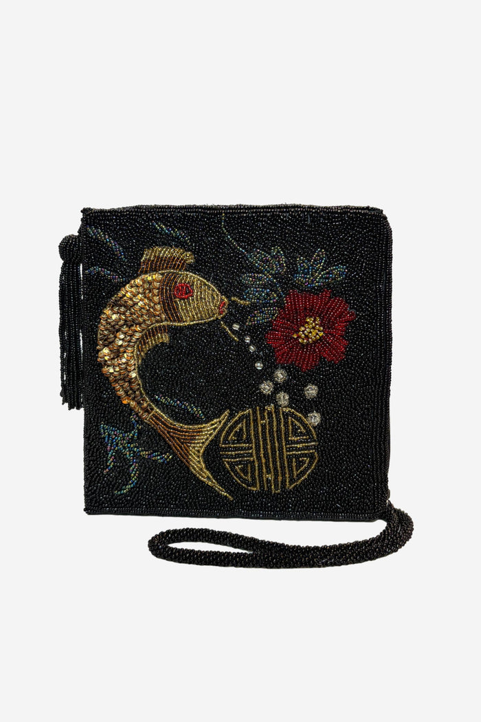 Chico's Embellished Beaded Coy Fish Purse image 0