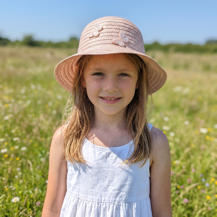 Childrens Butterfly Hat Pink (54cm)