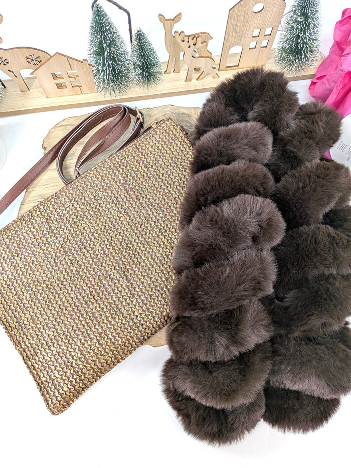 Chocolate Corkscrew Gift Set - Corkscrew Collar and Clutch Bag