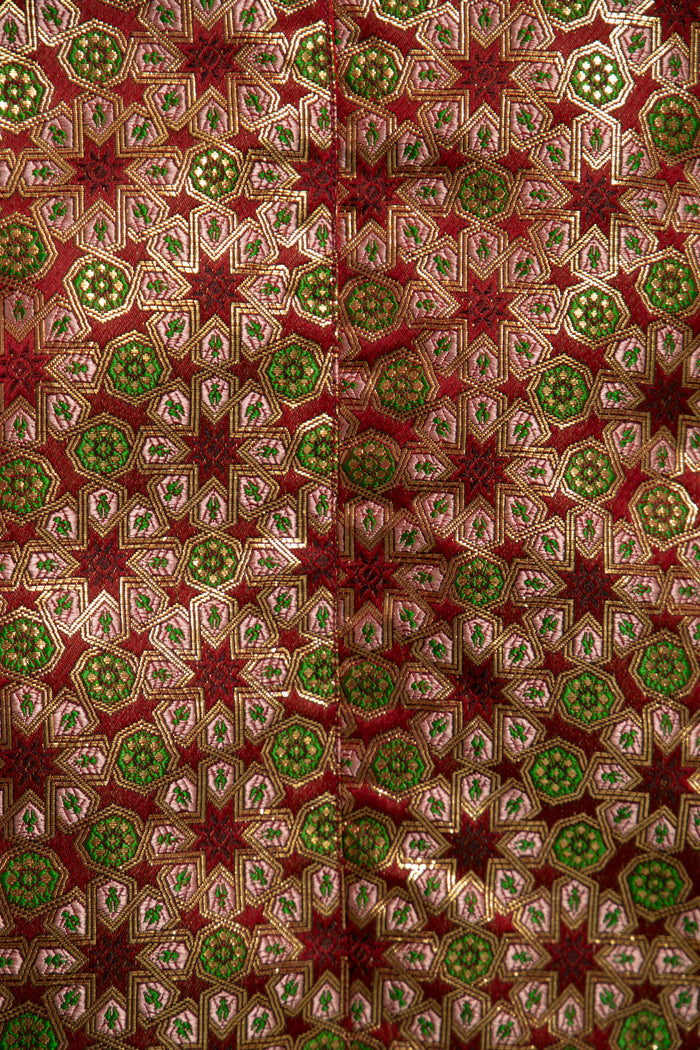 Chouf Silk Brocade Red & Gold Dress
