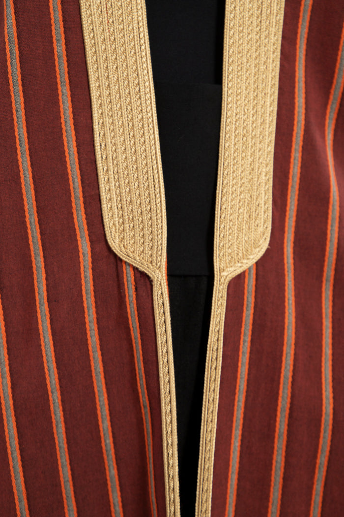 Classic Cotton Striped Abaya - Short