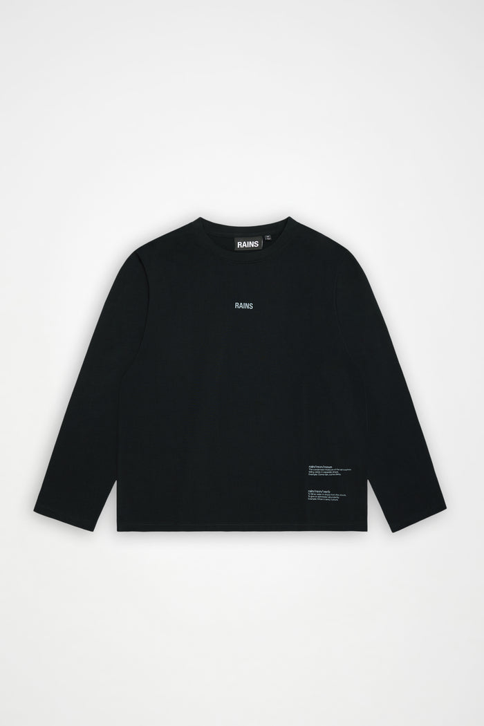 RAINS Classic Long Sleeve T-shirt Rains Black Long Sleeve