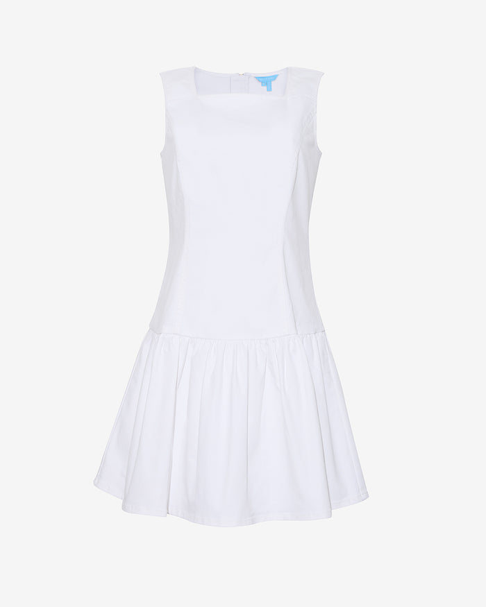 Colette Tailored Flounce Dress in Denim