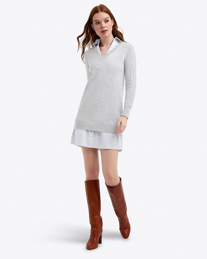 Collared Combo Sweaterdress