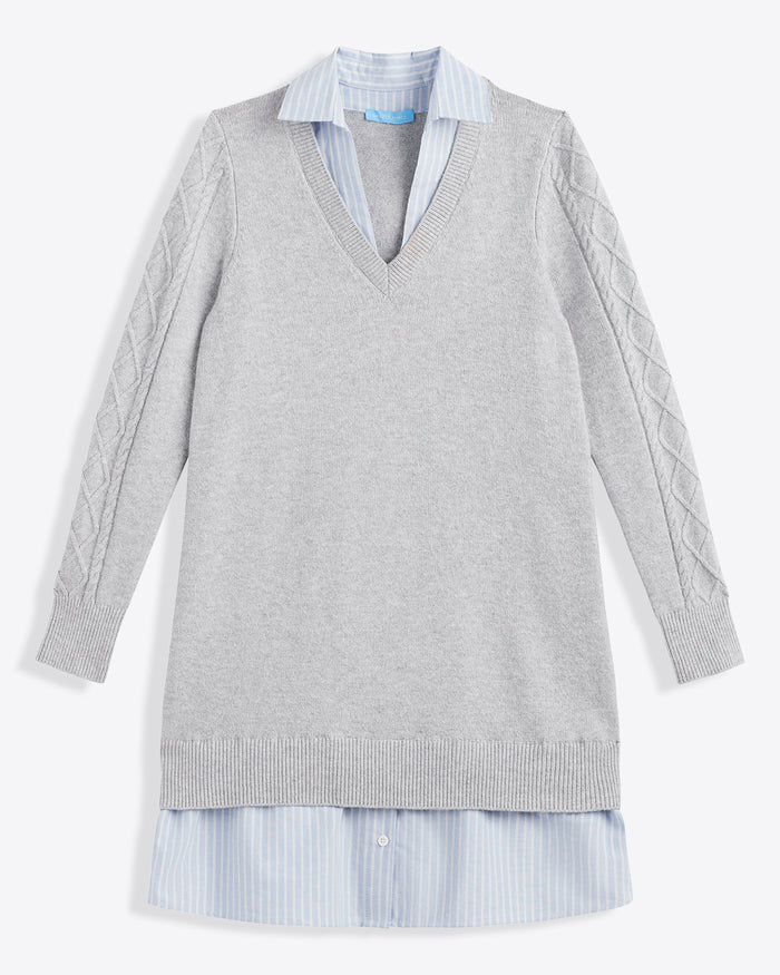 Collared Combo Sweaterdress