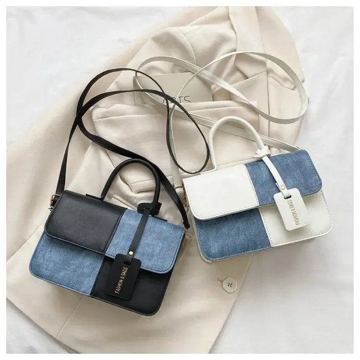 Contrast Color Denim Handbags/Sling Bags fashionnsio