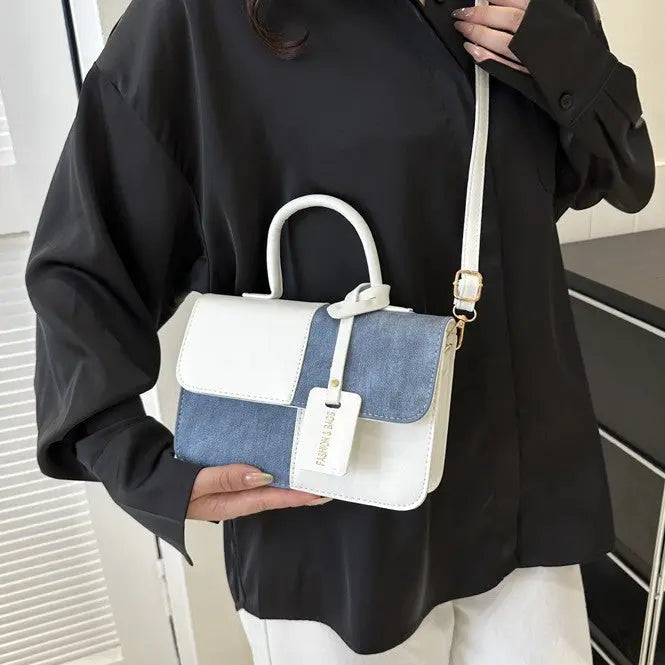 Contrast Color Denim Handbags/Sling Bags fashionnsio