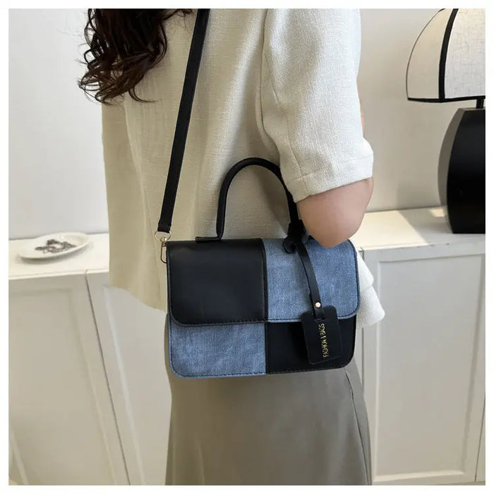 Contrast Color Denim Handbags/Sling Bags fashionnsio