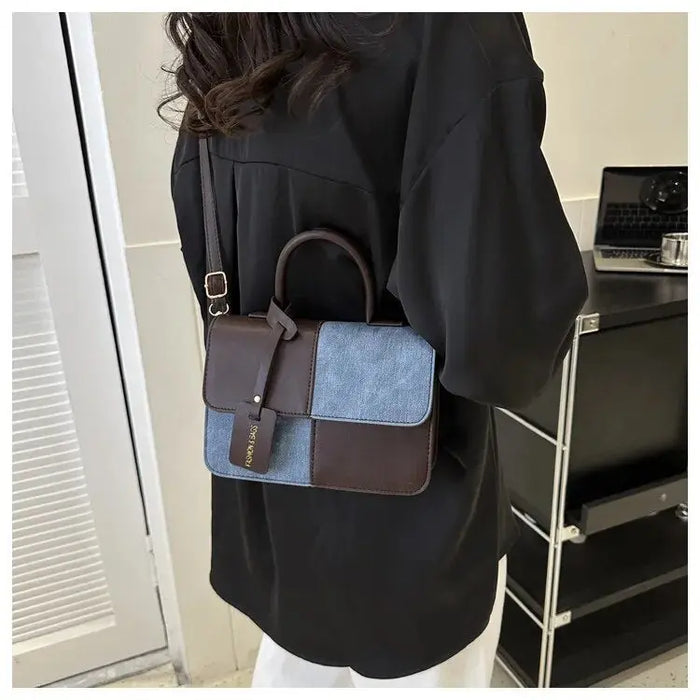 Contrast Color Denim Handbags/Sling Bags fashionnsio