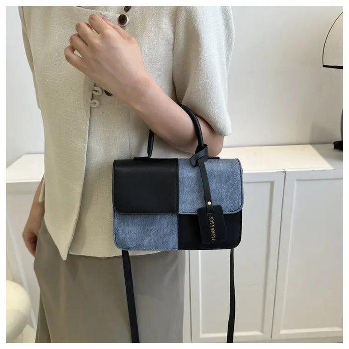 Contrast Color Denim Handbags/Sling Bags fashionnsio