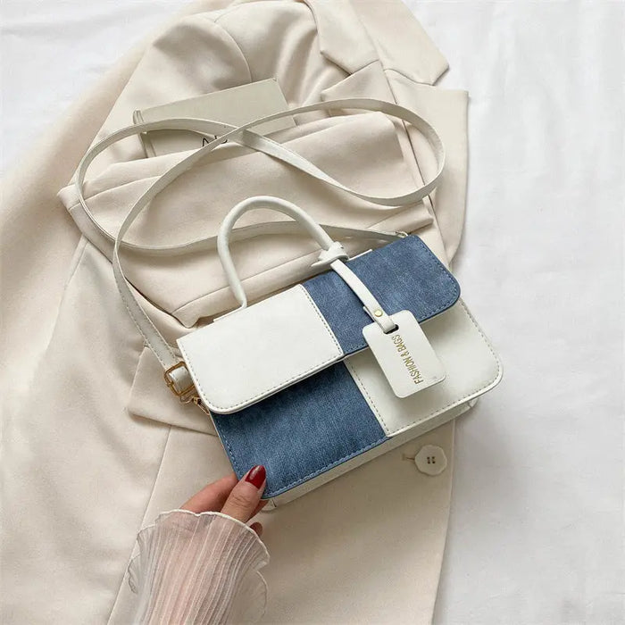 Contrast Color Denim Handbags/Sling Bags fashionnsio