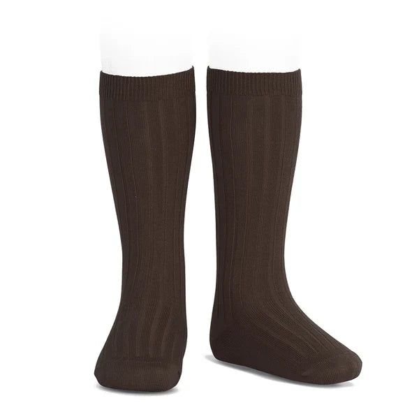 Condor Knee High Ribbed Sock (#390 Marron)