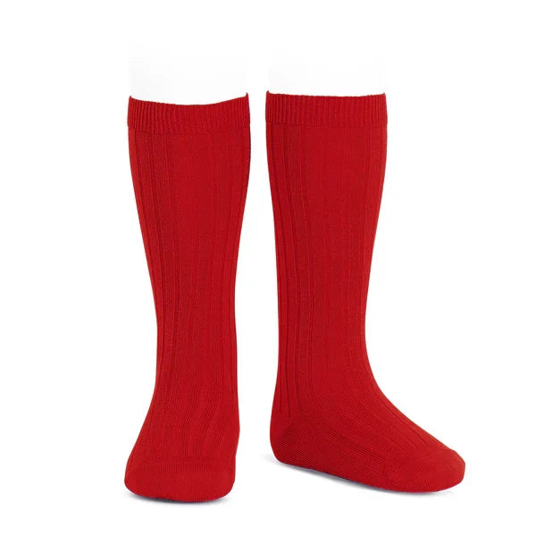 Condor Knee High Ribbed Sock (#550 Red)