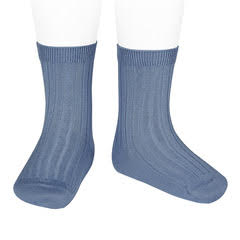 Condor Short Ribbed Sock (#449 Azul Francia)