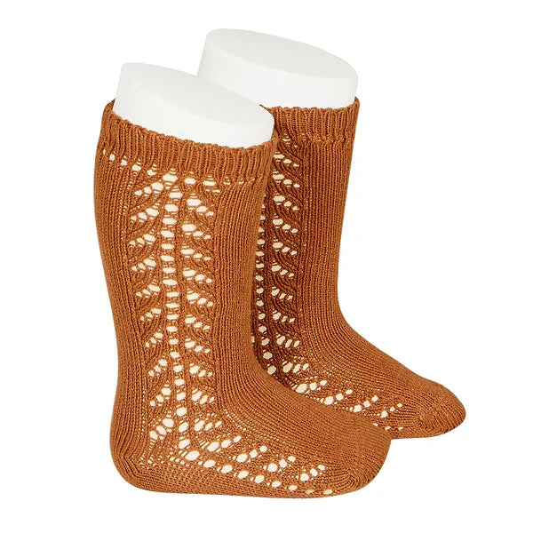 Condor Side Openwork Knee High Socks (#696 Oxido)