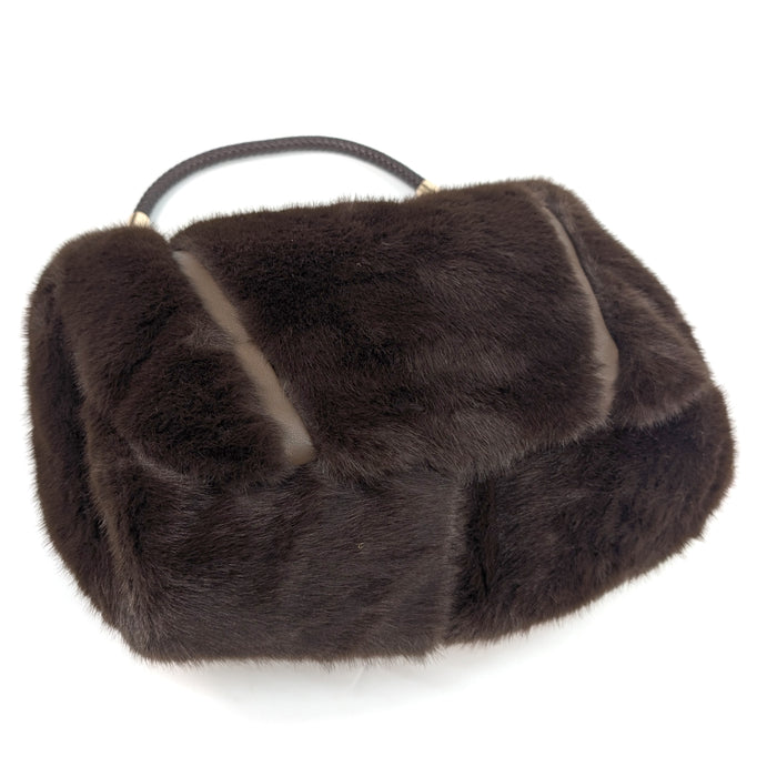 Cora - Faux Fur Shoulder Bag - Dark Brown