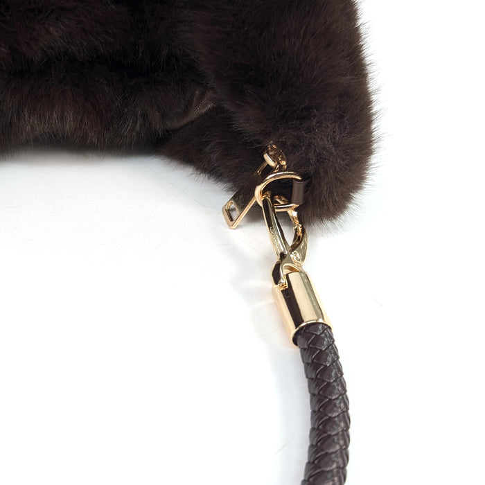 Cora - Faux Fur Shoulder Bag - Dark Brown