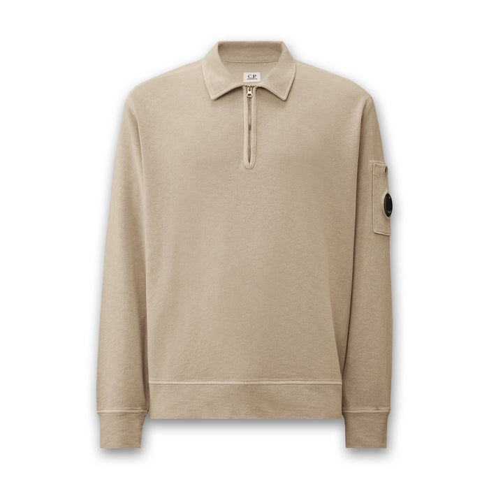 C.P. Company - Malfilè Fleece Lens Half Zip Sweatshirt in Dove - Nigel Clare