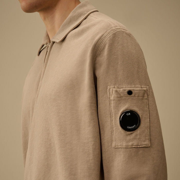 C.P. Company - Malfilè Fleece Lens Half Zip Sweatshirt in Dove - Nigel Clare