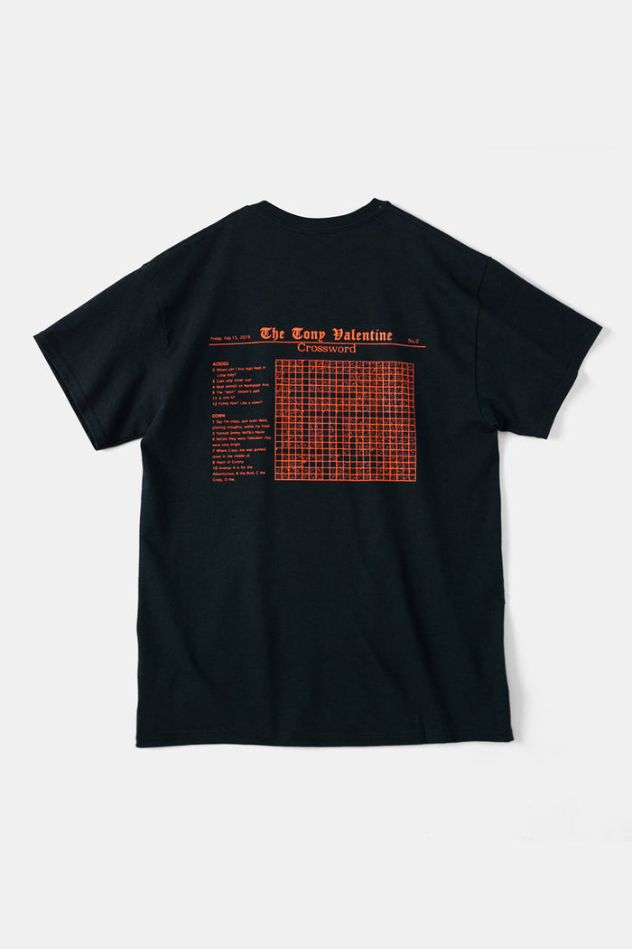 Crossword S/S Tee BLK / Tony Valentine NYC