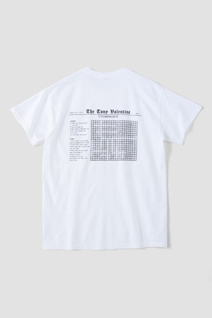Crossword S/S Tee WHT / Tony Valentine NYC