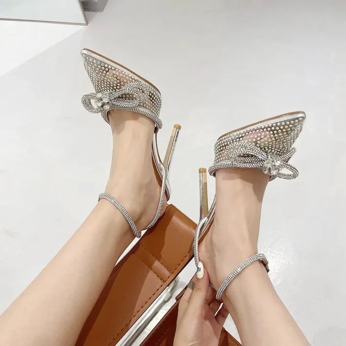 Bow-Knot Crystal High Heels fashionnsio