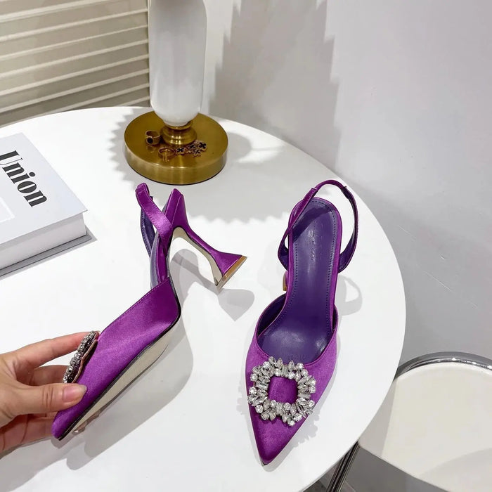 Princess Crystal Triangle Heels fashionnsio