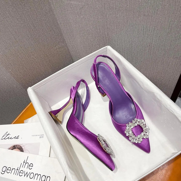 Princess Crystal Triangle Heels fashionnsio
