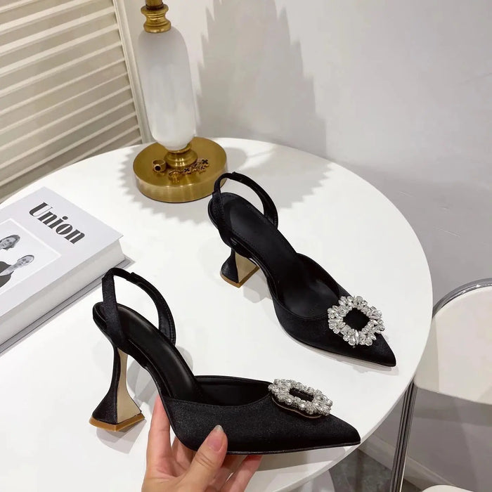 Princess Crystal Triangle Heels fashionnsio