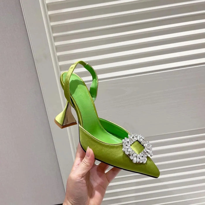 Princess Crystal Triangle Heels fashionnsio