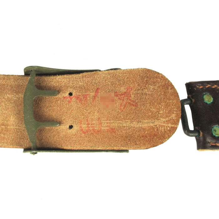 Czech Military Leather Belt - Star Buckle - Czech Army Surplus - Belts