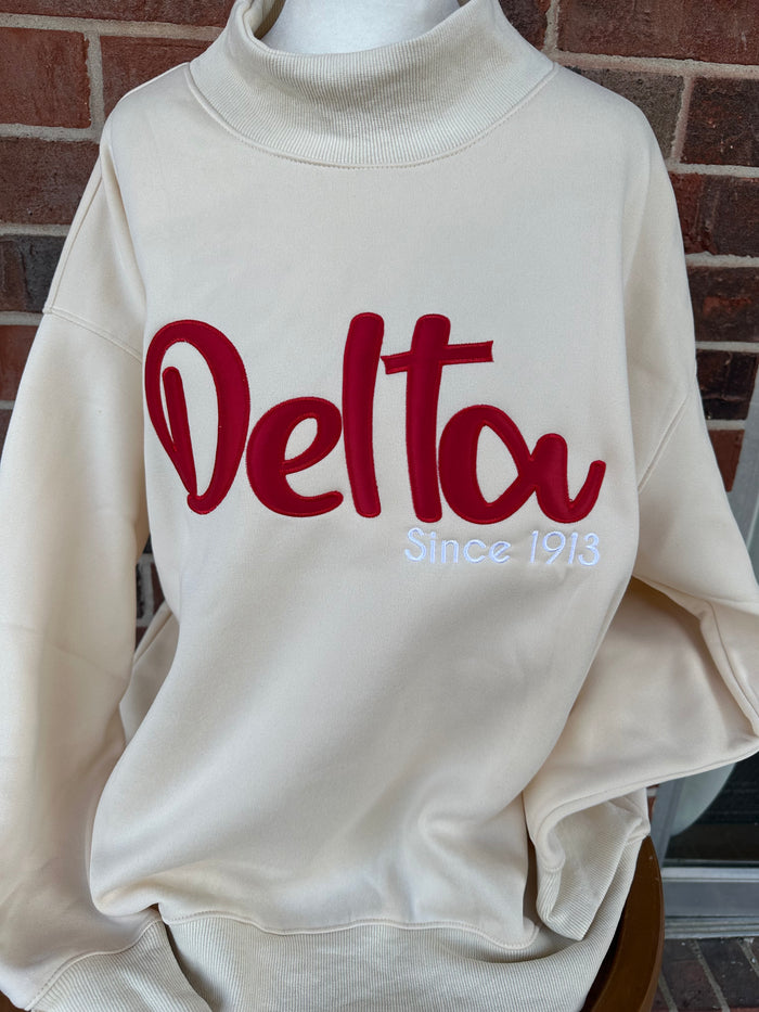 D9 - Delta Embroidered Mock Neck (2 Colors)