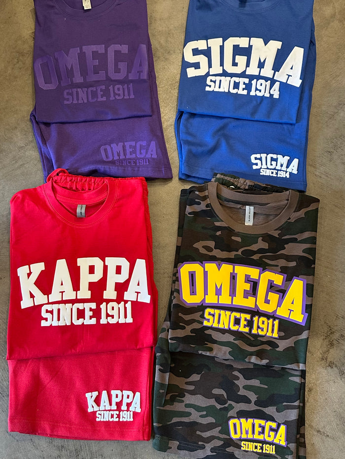 D9 - Fraternity Puff Ink Tee/Sweat Short Set