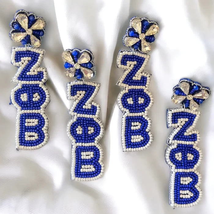 NEW Zeta Blue Beads White Trim