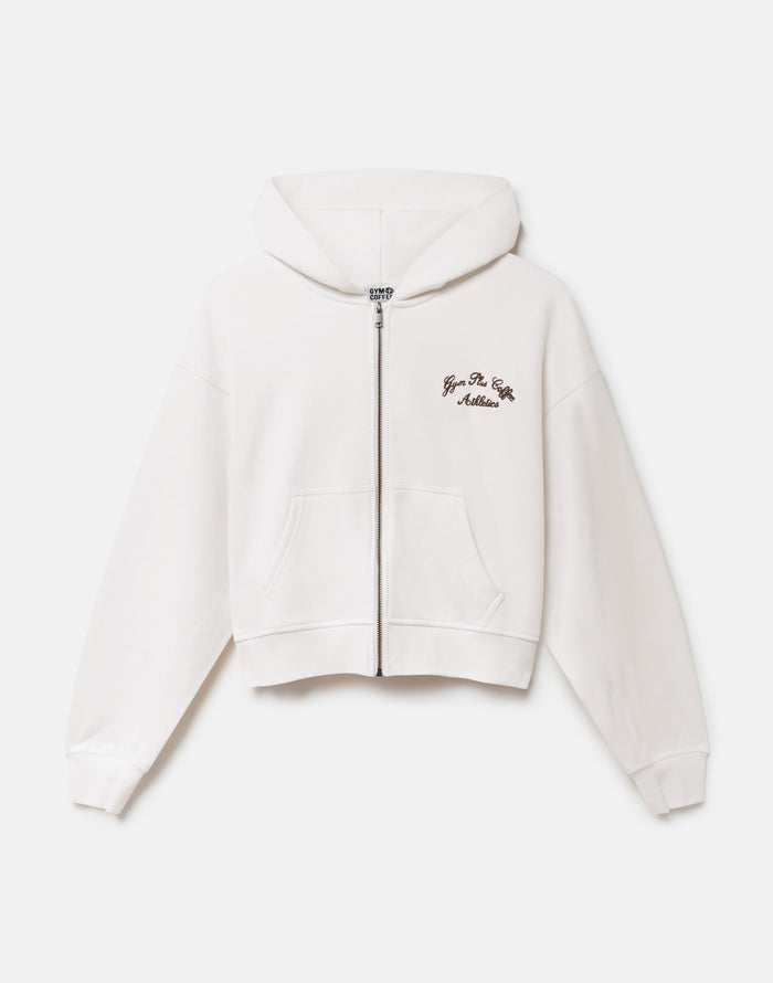 Daily Zip Hoodie in Warm White