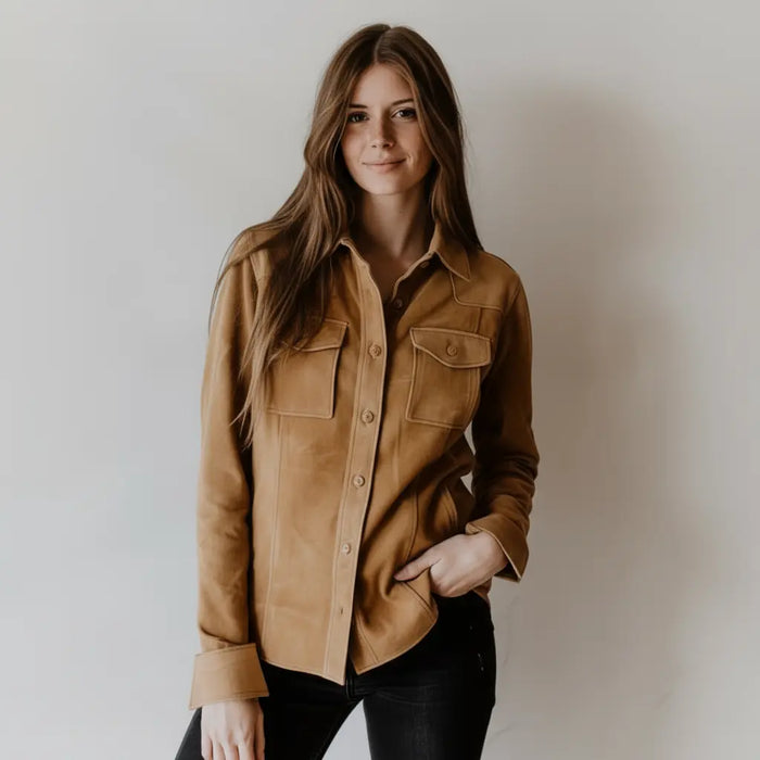 Daisy Jacket Tan - Nappa Suede