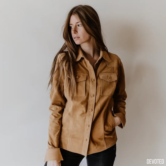 Daisy Jacket Tan - Nappa Suede