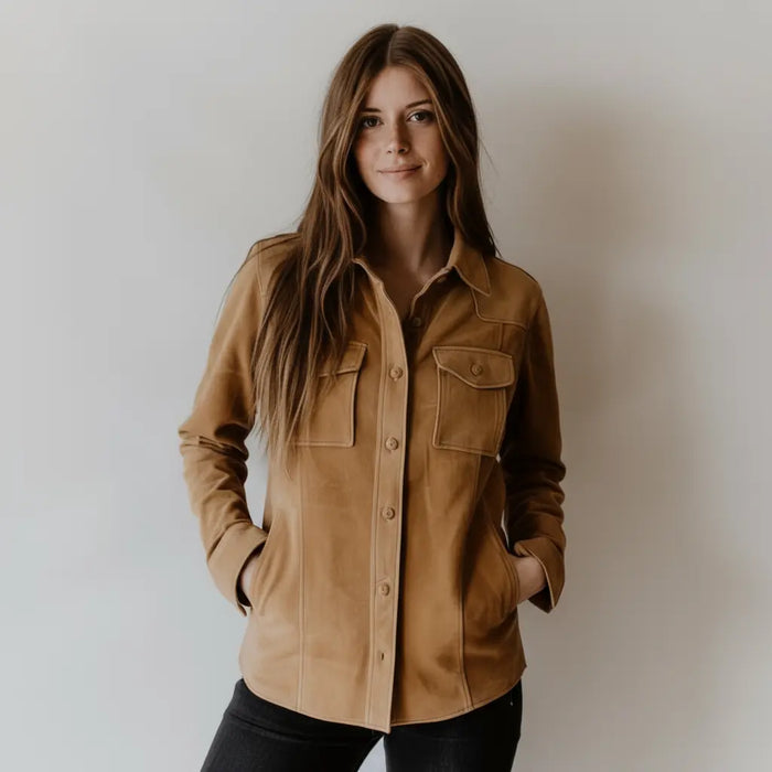 Daisy Jacket Tan - Nappa Suede